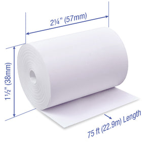 POS1 Phenol Free Thermal Paper 2 1/4 x 75 ft CORELESS 50 rolls